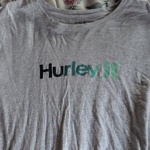 Hurley Gray T-Shirt with Green Logo